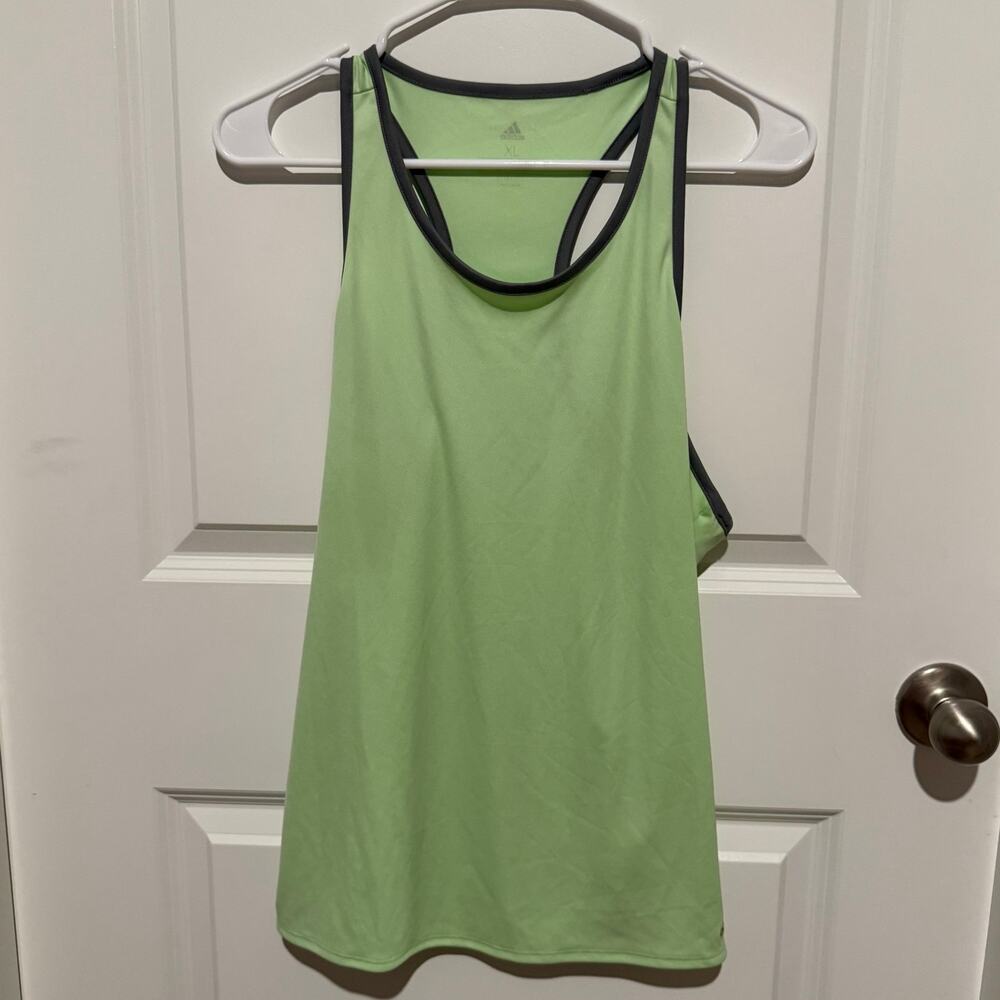 Adidas Climalite Women’s XL Green Racerback Running Workout Athletic Tank Top